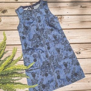 BODEN denim jean sheath print dress sz 6P WW092